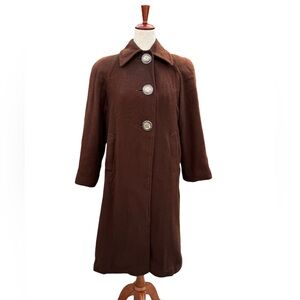 Vintage‎ Bettyjean Wool Brown Coat .
